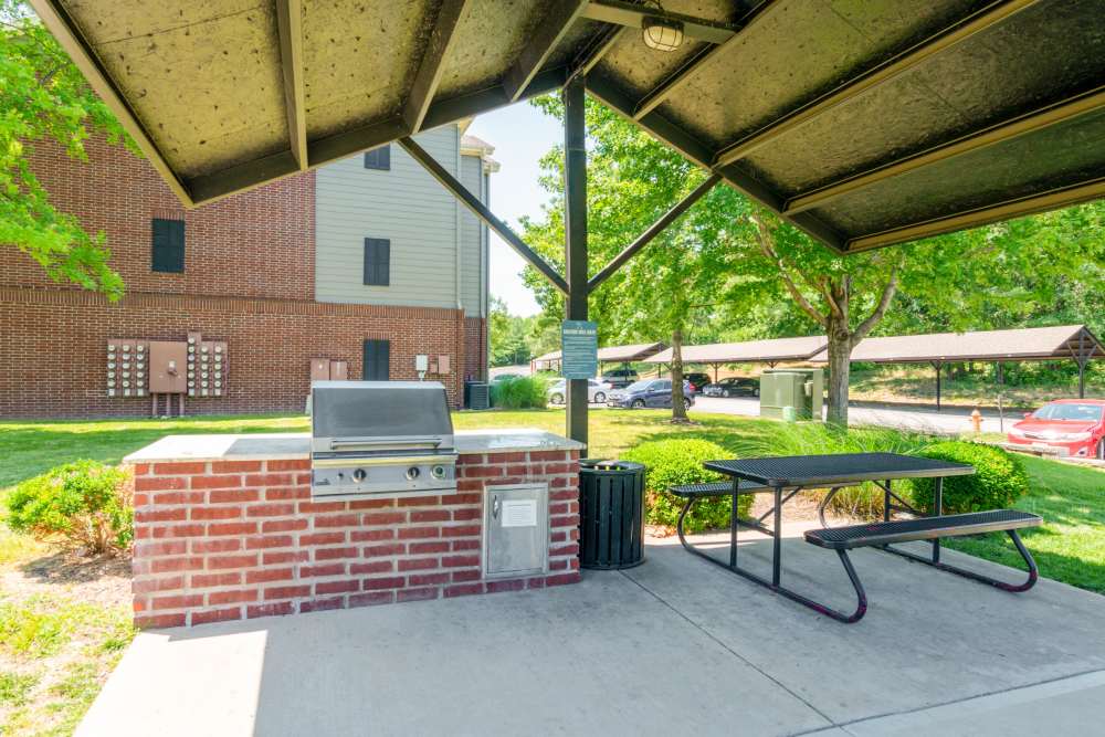 Grilled Area at Cornerstone Apartments in Independence, Missouri. 