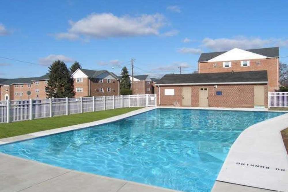 Sparkling swimming pool at  South Mountain Apartment Homes in Allentown, Pennsylvania