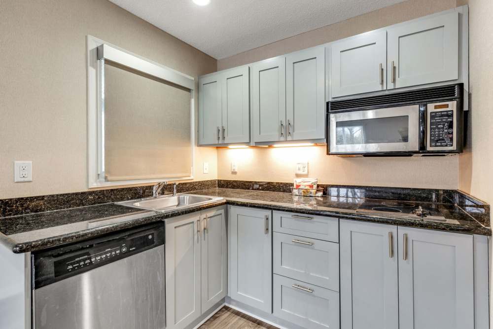 Fully equipped kitchen with lots of space for storage at Vivo Living Charlotte in Charlotte, North Carolina, 