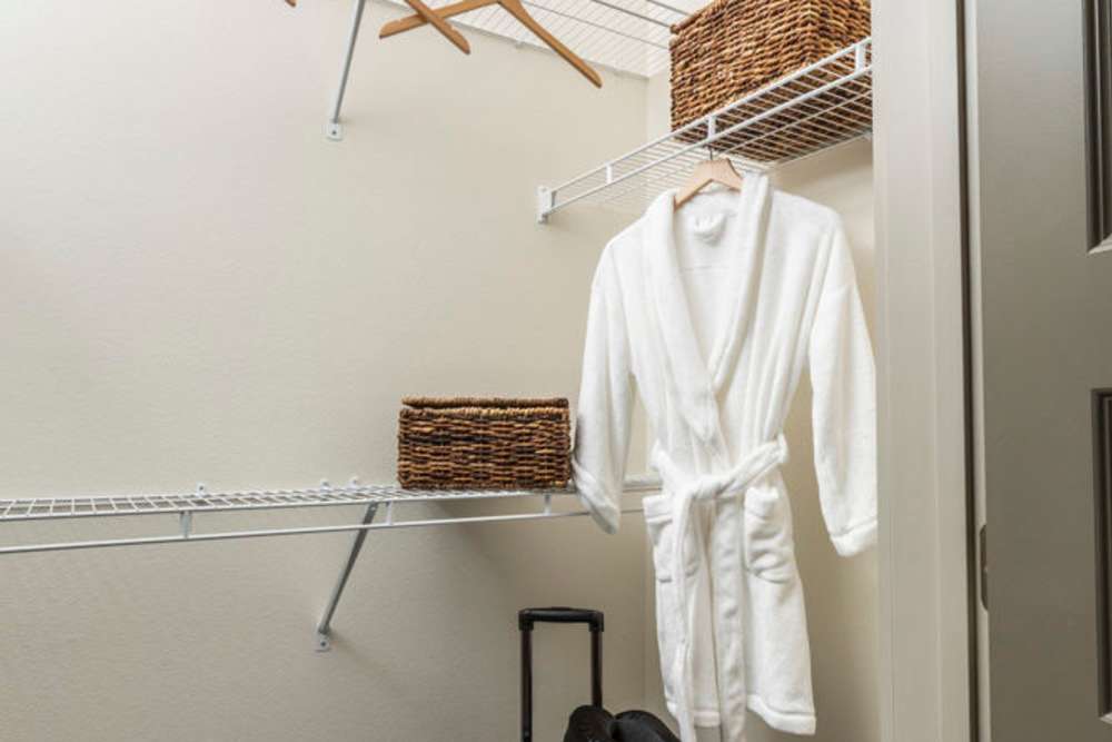 Large walk-in closet in a model home at Beacon Station in Augusta, Georgia
