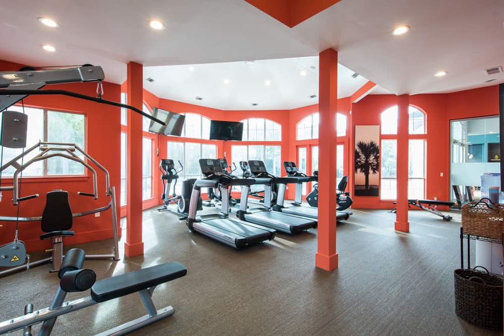 Spacious fitness center at Heron Reserve in Charleston, South Carolina