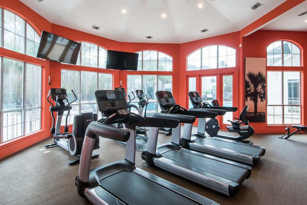 Treadmills in our fitness center at Heron Reserve in Charleston, South Carolina