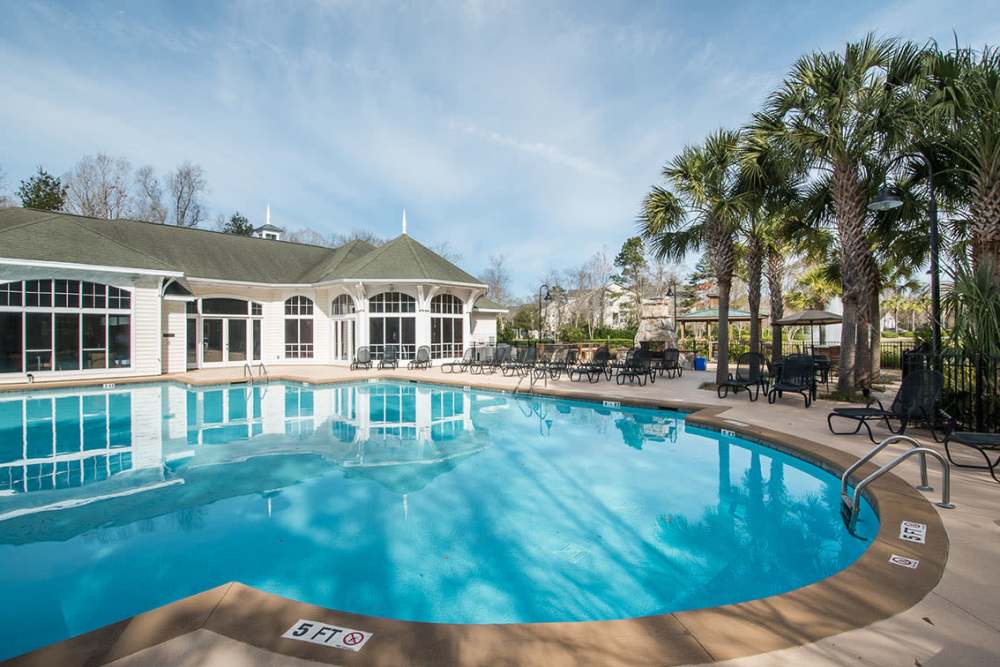 Luxurious swimming pool at Heron Reserve in Charleston, South Carolina