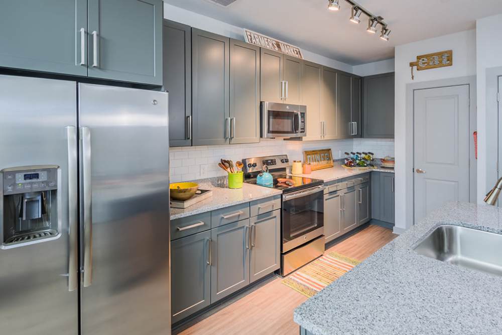 Beautiful kitchen in a model home at The District in Asheville, North Carolina