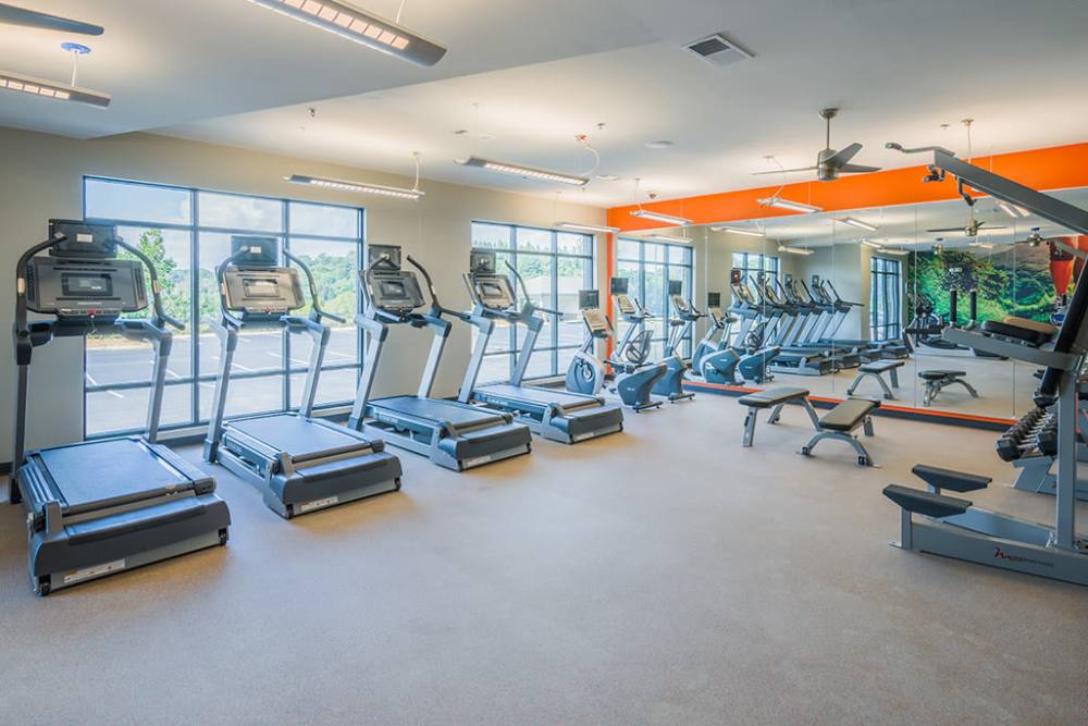 Fitness center at The District in Asheville, North Carolina