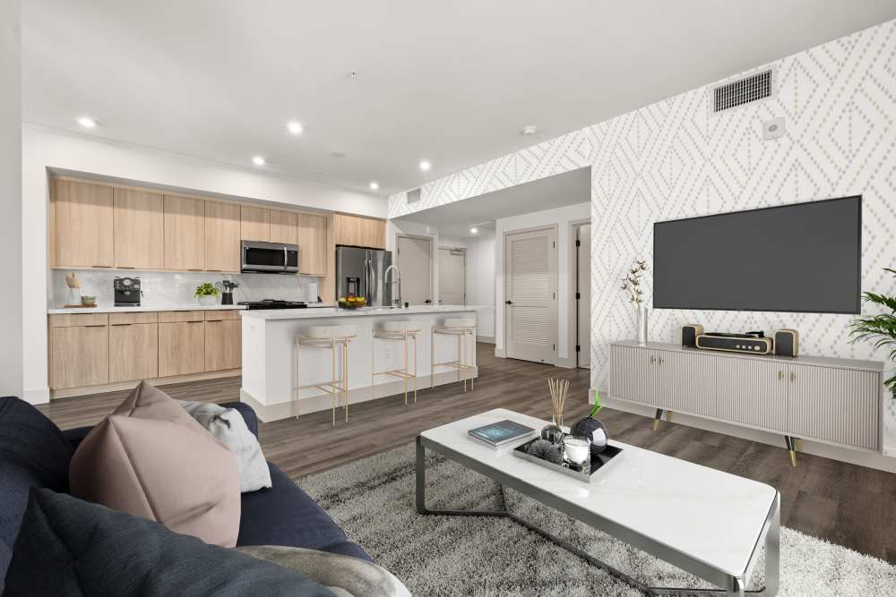 Luxury Kitchen Living view at Broadstone Villas in Folsom, California