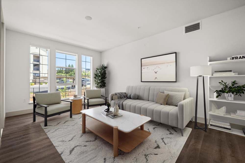 Luxury Living room view at Broadstone Villas in Folsom, California