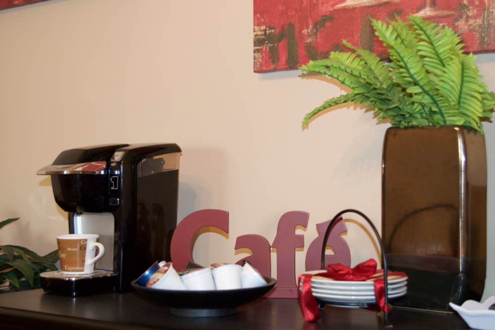 Café in our business center at Cambridge Apartments in Athens, Georgia