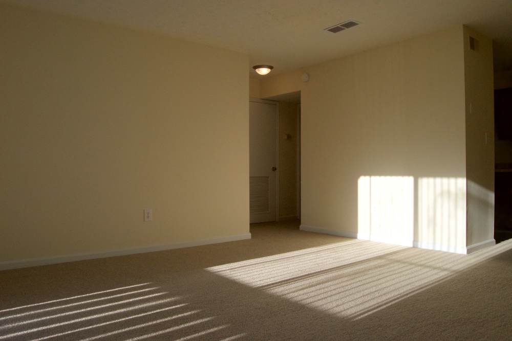 Unfurnished living room in a model home at Cambridge Apartments in Athens, Georgia