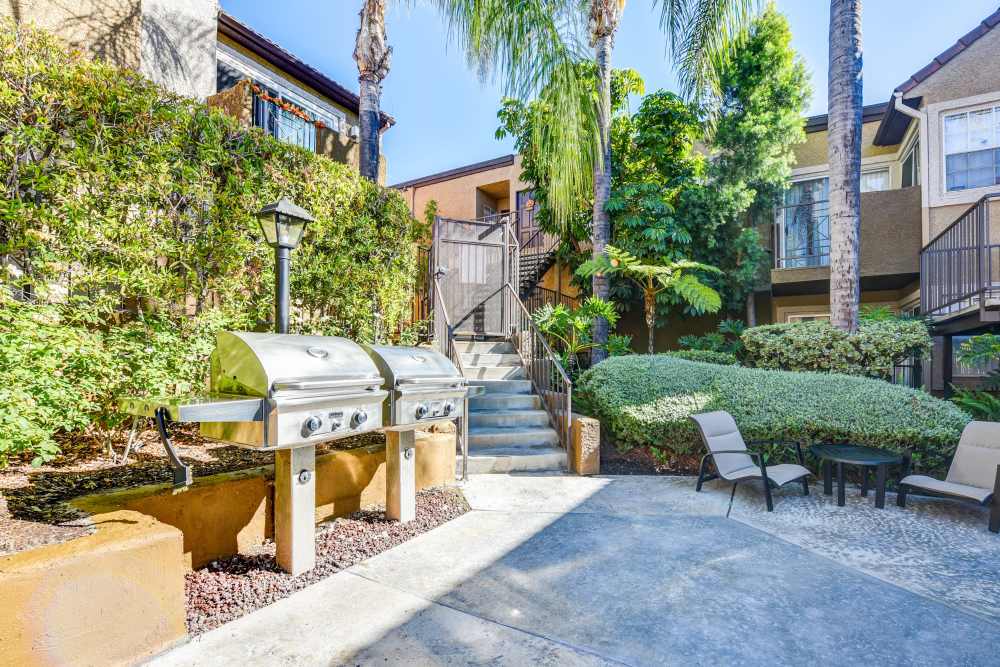 Outdoor grilling area at Waterstone Media Center in Burbank, California