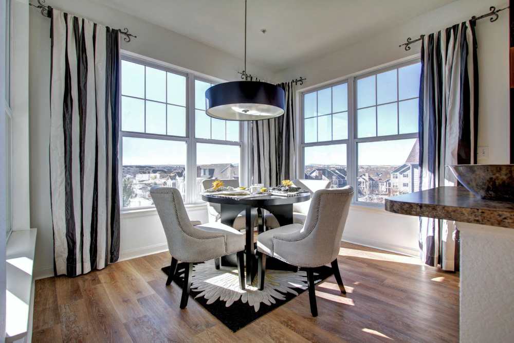 Modern dining areas at Briargate on Main in Parker, Colorado