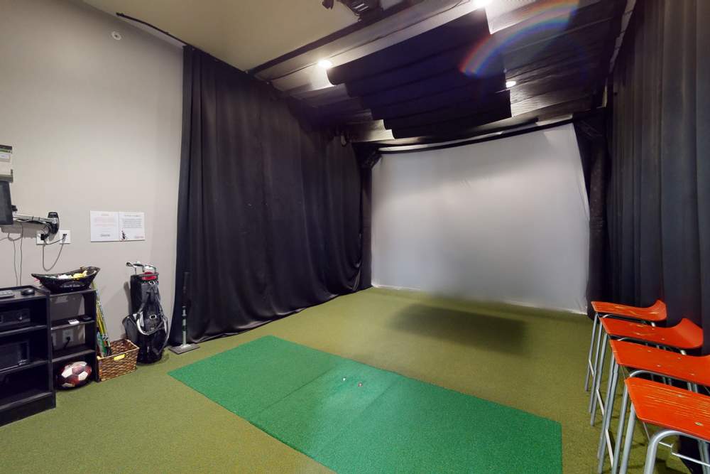 Golf simulator at The Quarters at Ames in Ames, Iowa