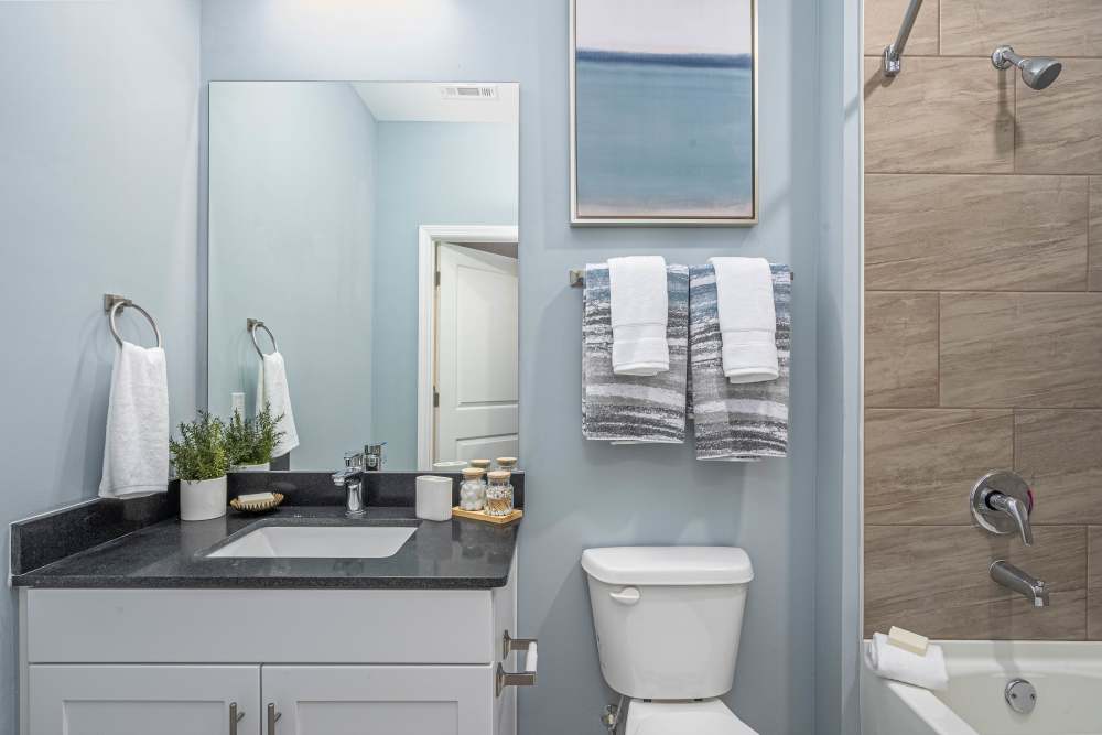 Luxurious bathroom at The Addie in Savannah, Georgia