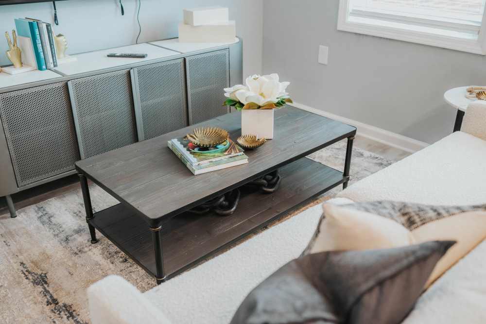 Couch and coffee table at The Addie in Savannah, Georgia