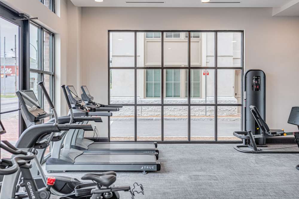 Treadmills in our fitness center at The Addie in Savannah, Georgia
