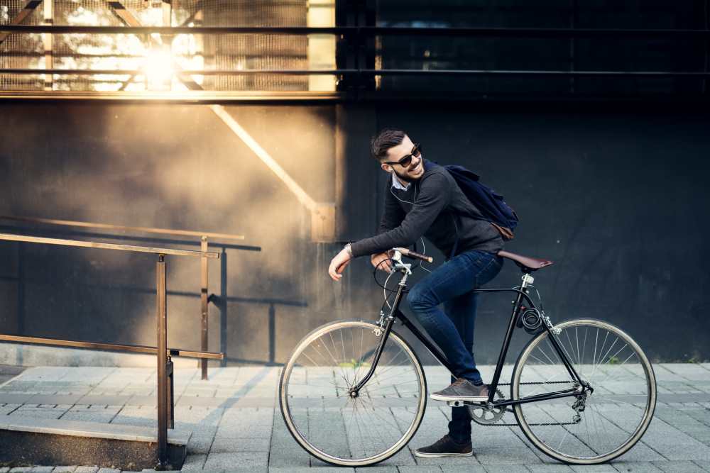 Tenant biking near Workhouse at Union Terminal in Jacksonville, Florida