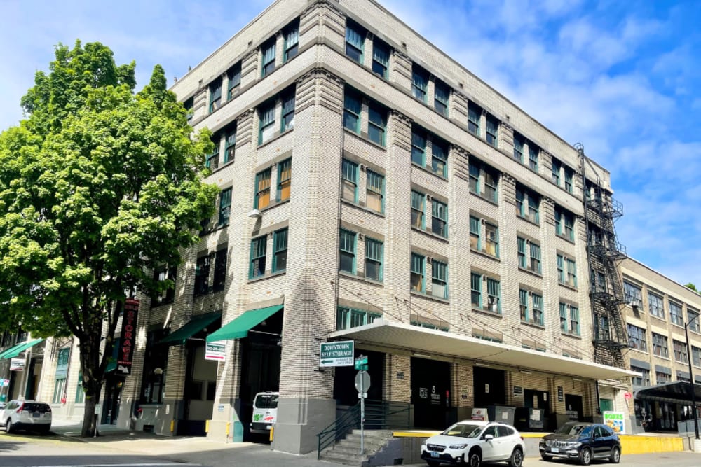 Storage facility exterior at Downtown Self Storage - Davis Street in Portland, Oregon