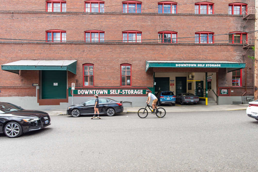 Storage Facility Loading Bay and parking at Downtown Self Storage - Johnson Street in Portland, Oregon