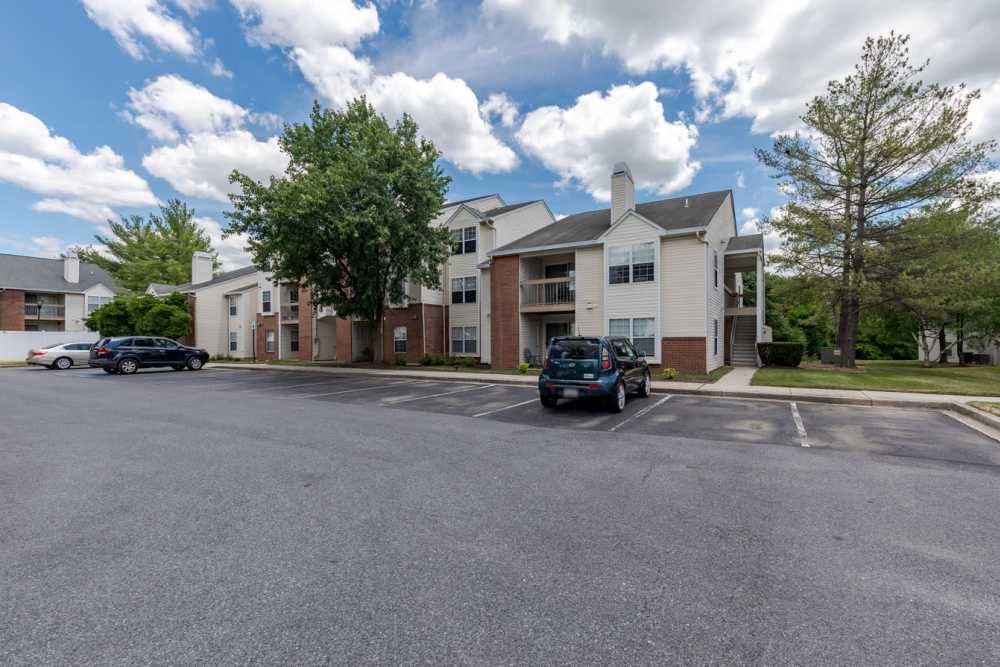 Parking spaces at Kingscrest Apartments in Frederick, Maryland