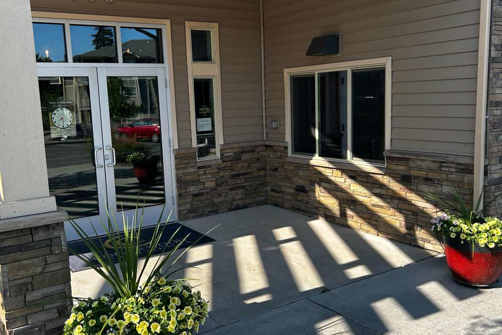 Entrance to the building at Copper Wood in Lacey, Washington