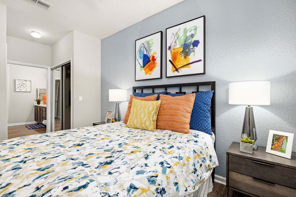 Apartment bedroom at Art Avenue Apartment Homes in Orlando, Florida