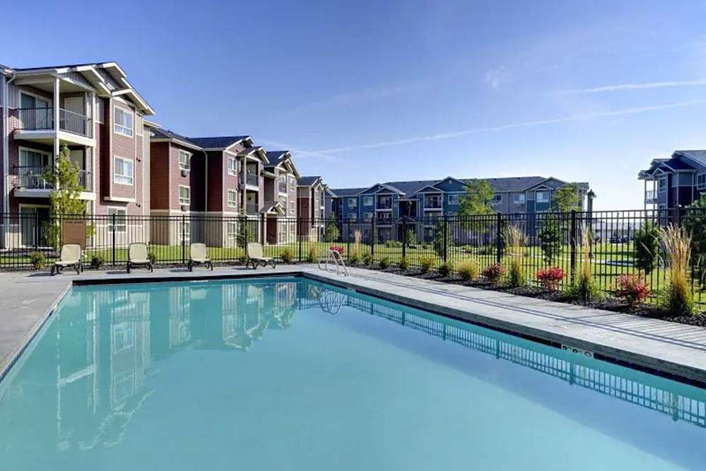 Beautiful swimming pool at Copper Valley in Puyallup, Washington