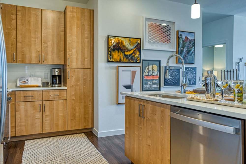 Spacious apartment kitchen at Lucent Scottsdale in Scottsdale, Arizona