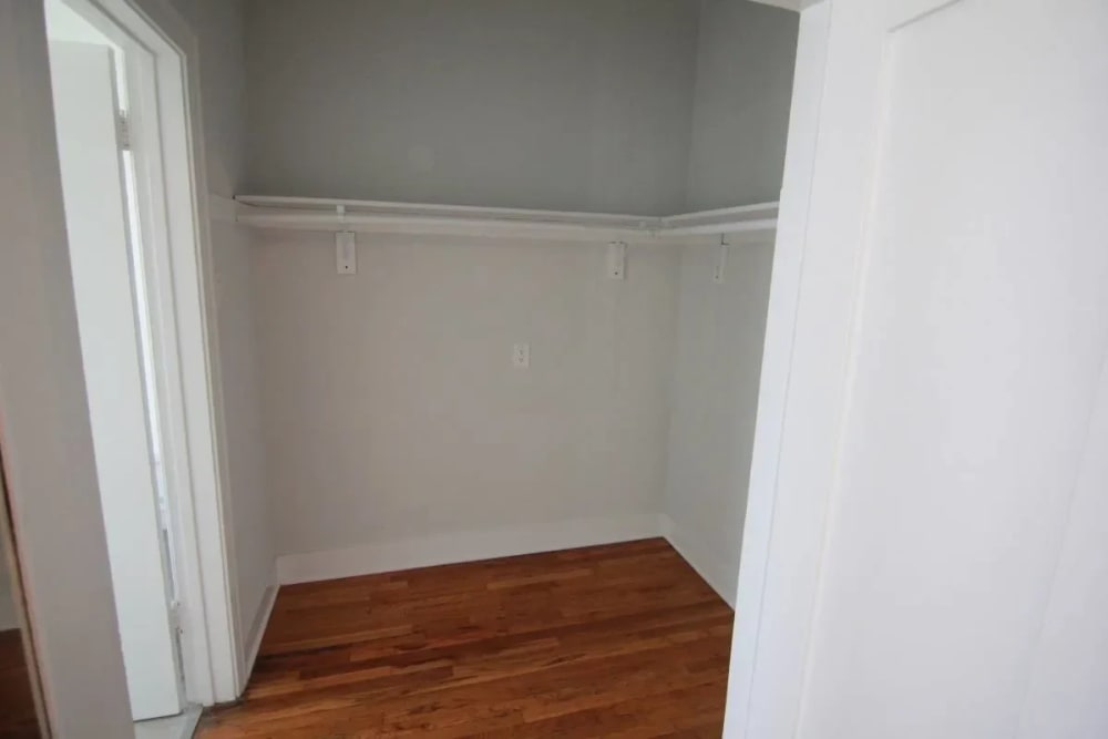Walk-in closet room at Westmoreland Apartments in Los Angeles, California