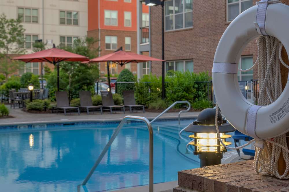 pool at The District in Asheville, North Carolina