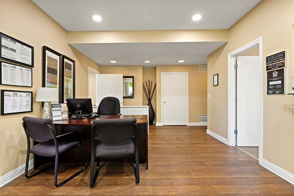 Modern leasing office at Reseda Village Green in Reseda, California