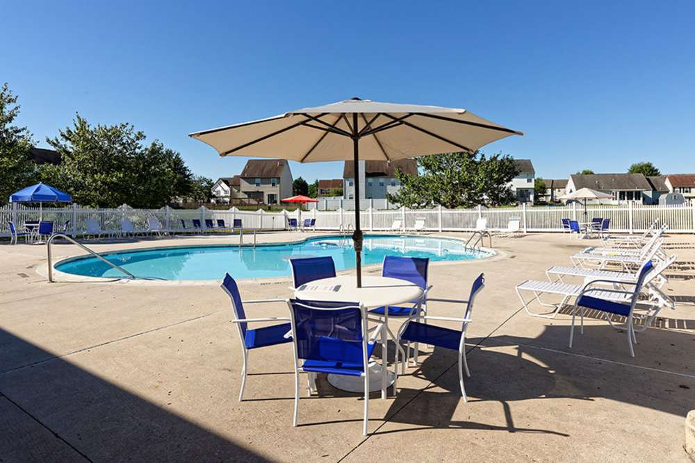 Swimming pool and sundeck at Cannon Mills & Westover in Dover, Delaware