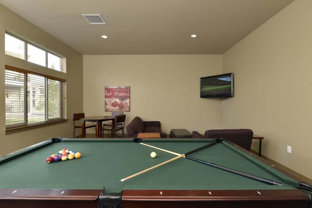 Billiard lounge at Copper Trail in Olympia, Washington
