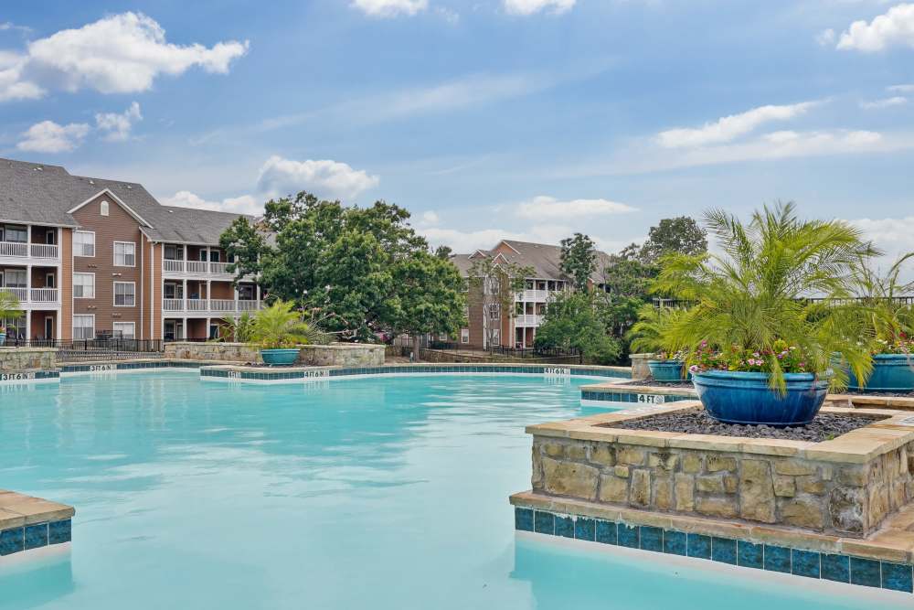 Sparkling pool at Flatiron District at Austin Ranch in The Colony, Texas