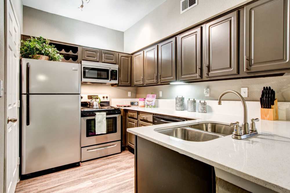 Apartment kitchen at Regency at Dell Ranch in Round Rock, Texas