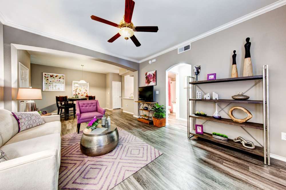 Apartment living room at Regency at Dell Ranch in Round Rock, Texas