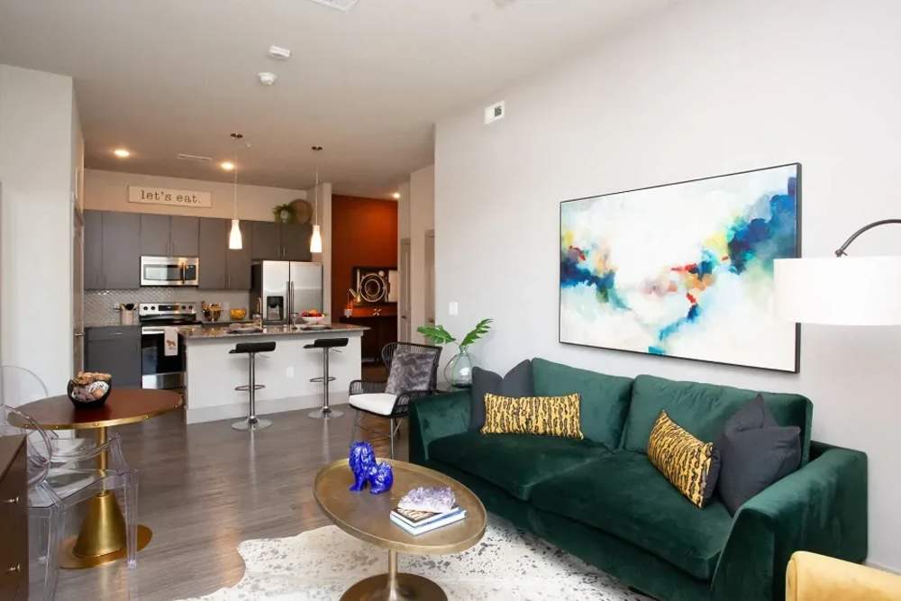 Open living area at MELA in San Antonio, Texas