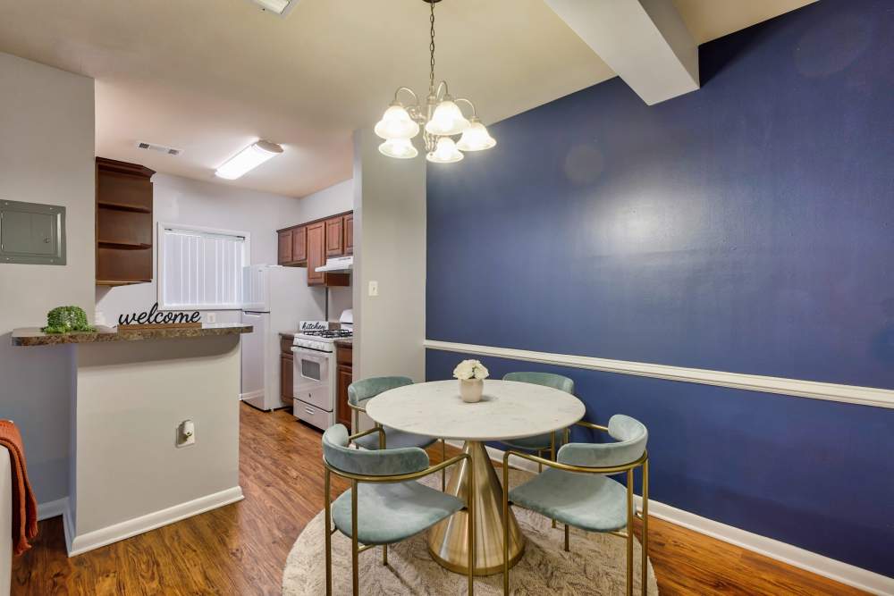 Dining space, next to the apartment kitchen at Heather Hill Apartments in Temple Hills, Maryland
