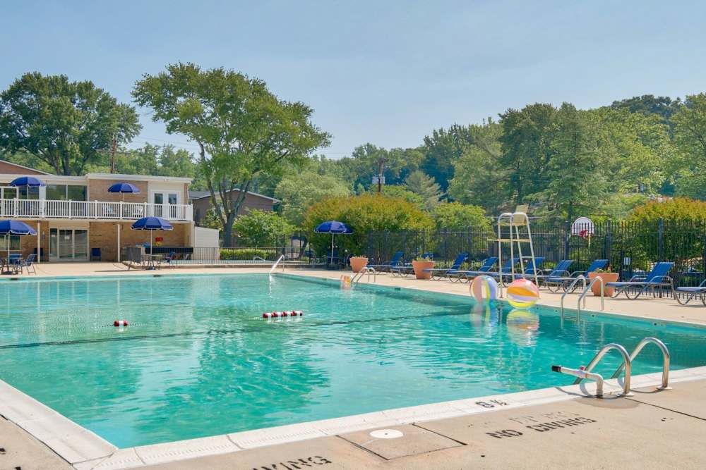 Resort-style community swimming pool at Heather Hill Apartments in Temple Hills, Maryland