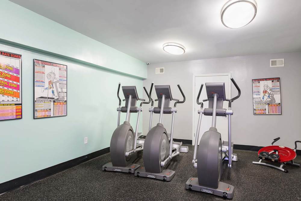 Community fitness center at Heather Hill Apartments in Temple Hills, Maryland