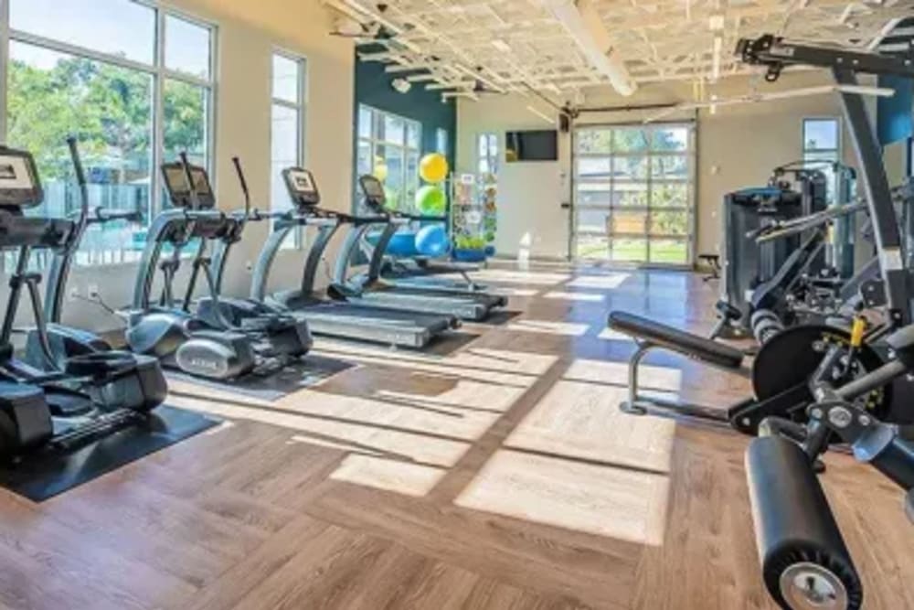 Fitness area and gym at Collins Off Colter in Phoenix, Arizona