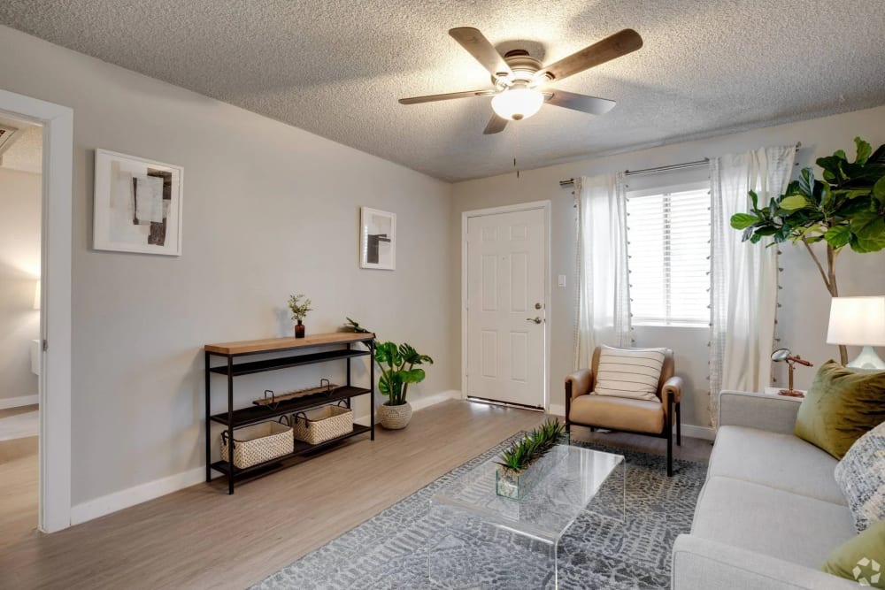 Modern living space at Collins Off Colter in Phoenix, Arizona