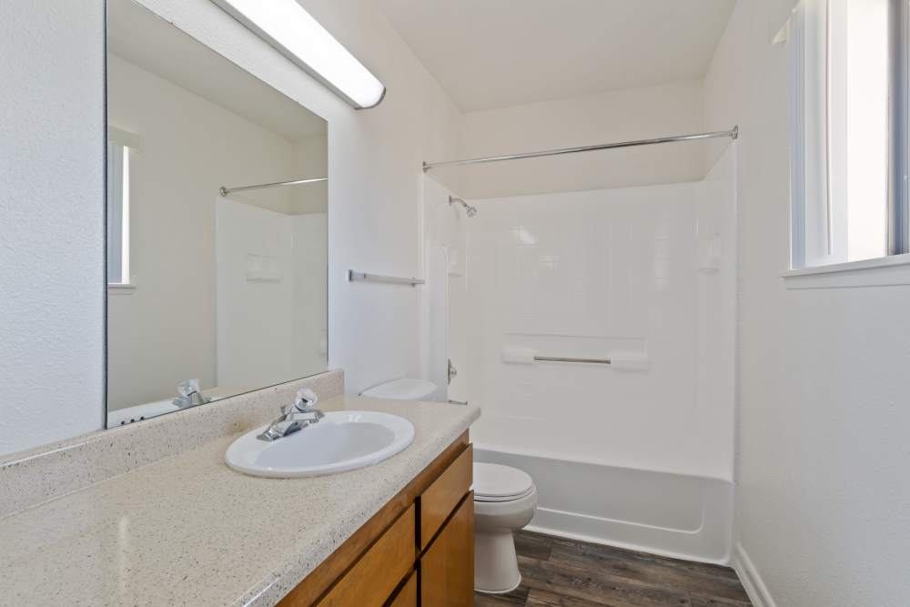 A bathroom at Miramar Townhomes in San Diego, California