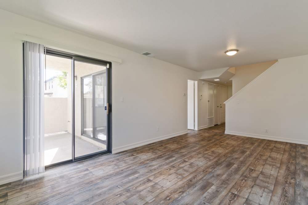 A welcoming living  room at Miramar Townhomes in San Diego, California