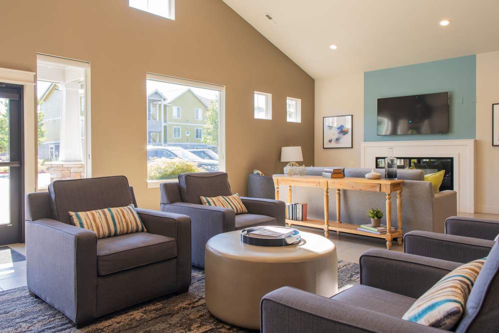 Clubhouse seating area at Rock Creek Commons in Vancouver, Washington