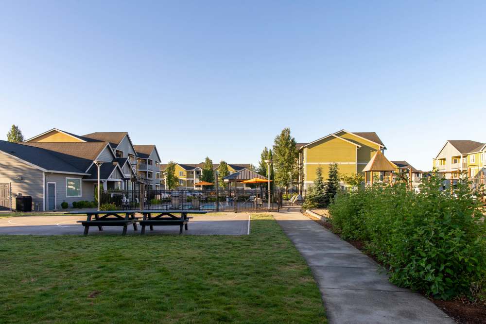 Outdoor green space at Rock Creek Commons in Vancouver, Washington