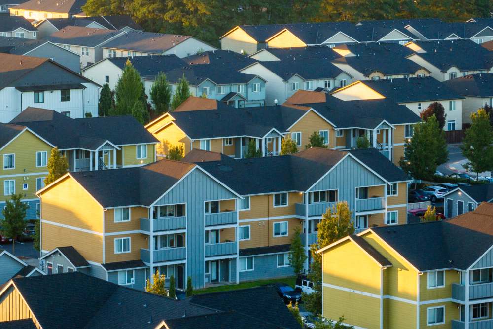 Exterior of buildings at Rock Creek Commons in Vancouver, Washington