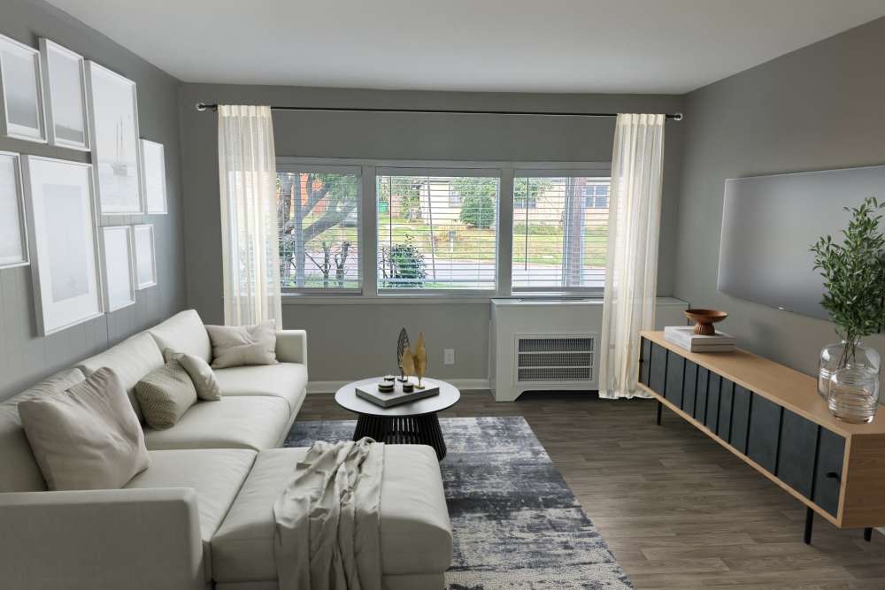 Living room at Belmont Place Apartments in Nashville, Tennessee