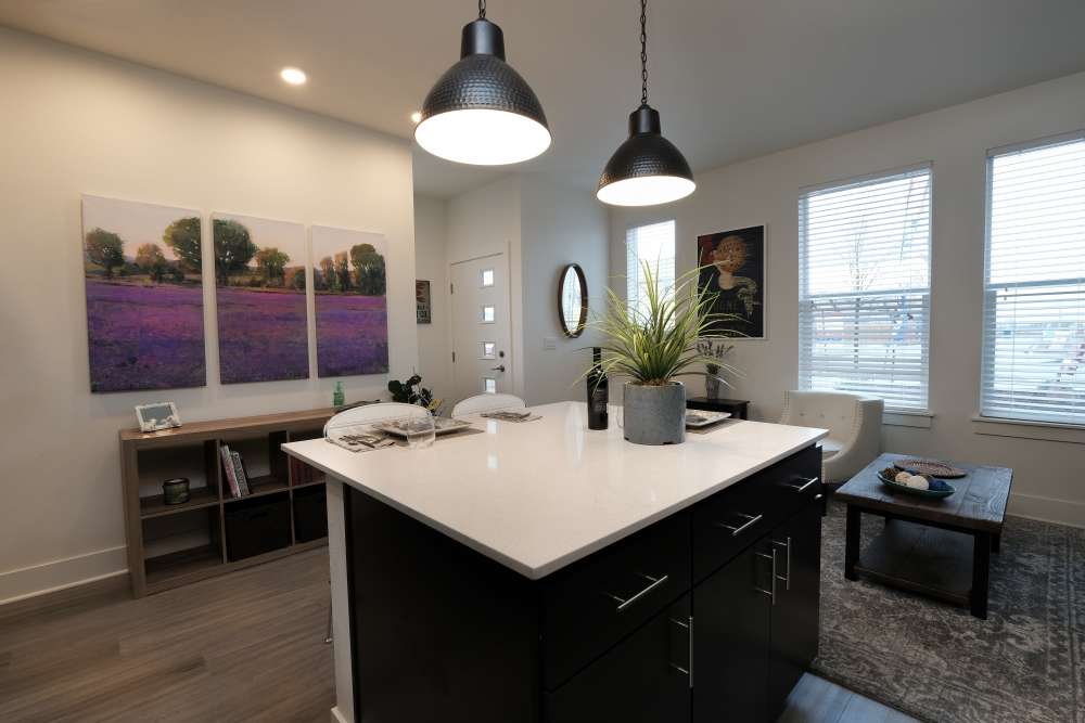 Spacious island kitchen at 27 Elm in Redmond, Oregon, 
