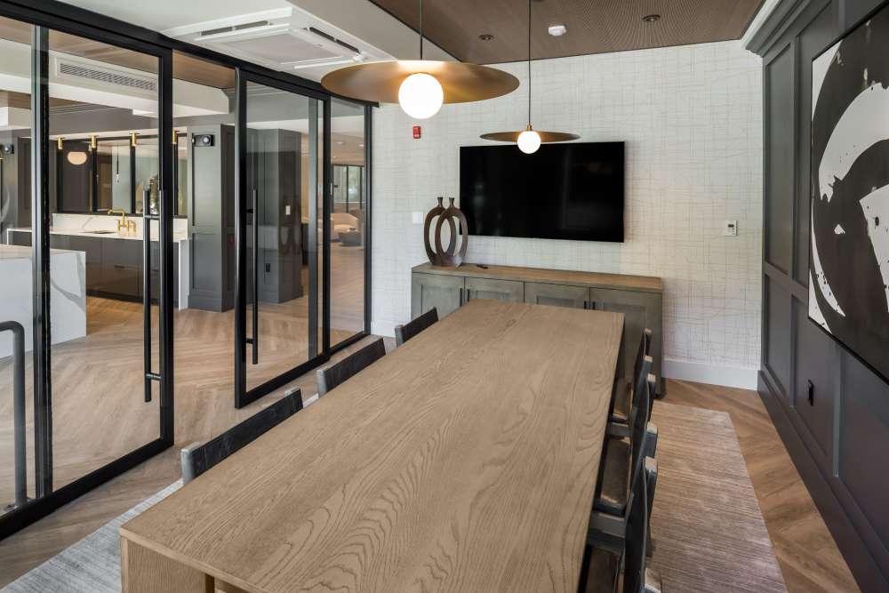 Conference table in the clubhouse at Parkside Place in Cambridge, Massachusetts
