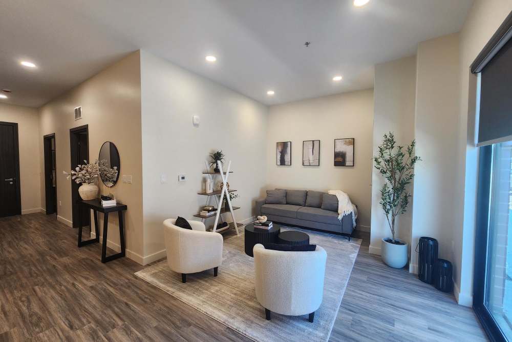 Modern Living Area at Trio in Rochester Hills, Michigan